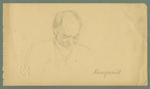 半ハゲの紳士のスケッチ 作： Max Kurzweil