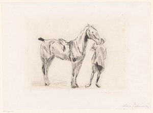 馬に乗った男 作： Max Liebermann (signed by artist)