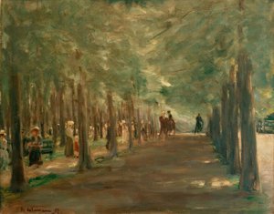 ライダーと歩行者がいるティーアガルテンの路地 作： Max Liebermann