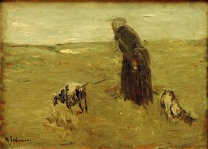 ヤギと歳の女性 作： Max Liebermann