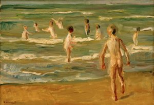 入浴する男の子 作： Max Liebermann