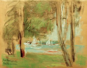 ヴァンゼーのボート 作： Max Liebermann