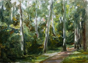 南西にあるヴァンゼー庭園の白樺の路地 作： Max Liebermann