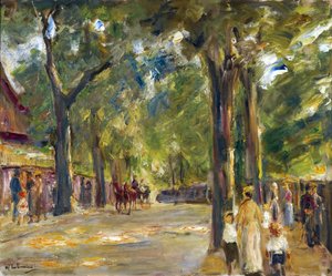 ワンゼーのグロッセ・ゼストラッセ上の人物たち par Liebermann, Max (1847-1935).キャンバスに油彩、サイズ：60,4x72,5、1920年頃、個人蔵 作： Max Liebermann
