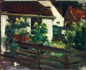 ひまわりのある庭 作： Max Liebermann