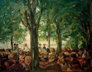 ハーヴェルの木の下のガーデンバー（シルドホーン &39;） 作： Max Liebermann