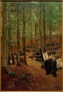 フリードリヒ3世皇帝の追悼式。ケーセンの-最初のバージョン 作： Max Liebermann