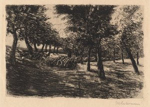 木の下の羊の群れ 作： Max Liebermann