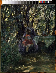 「ベルリンのヴァンゼーの別荘の庭」（ヴァンゼーの別荘の庭） マックス・リーバーマン作（1847-1935） 1911年 ミカロユス・コンスタンティナス・チルリオニス美術館、カウナス、リトアニア 作： Max Liebermann