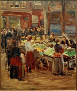 アムステルダムのジュデンガッセ-野菜市場 作： Max Liebermann