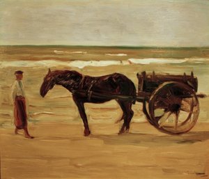 ビーチの世話人のカート 作： Max Liebermann