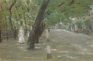 ハンブルクのザンクトゲオルクにあるキルヒェナーレ（紙にパステル） 作： Max Liebermann