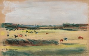 放牧牛のいる風景。 1908 作： Max Liebermann