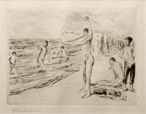 M.リーバーマン、風になびく男の子 作： Max Liebermann