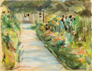 M.リーバーマン、咲く庭 作： Max Liebermann