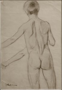 M.リーバーマン、絵画「入浴少年」の研究 作： Max Liebermann