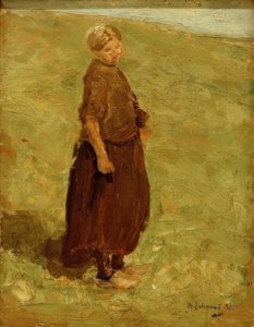 砂丘の女の子、右に立って 作： Max Liebermann