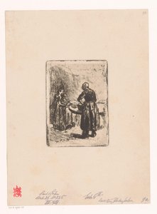 テーブルで母と子 作： Max Liebermann