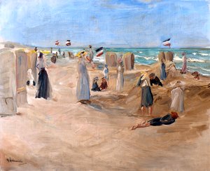 ノールドワイクのビーチで、1908年。 作： Max Liebermann