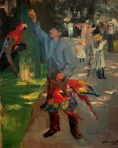 アムステルダム動物園のオウム男性 作： Max Liebermann