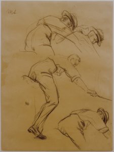 ポロ選手、ページの右側に3人のライダー-調査 作： Max Liebermann