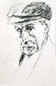 帽子をかぶった男の肖像（自画像の可能性あり）1923年以降（リトグラフ 作： Max Liebermann