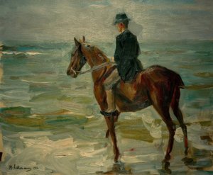 左側の乗馬ライダー 作： Max Liebermann