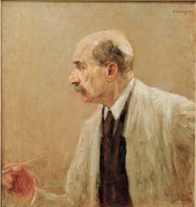 左のプロファイルのペイントコートの自画像 作： Max Liebermann