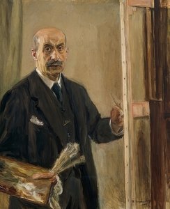イーゼルでの自画像。 1916 作： Max Liebermann
