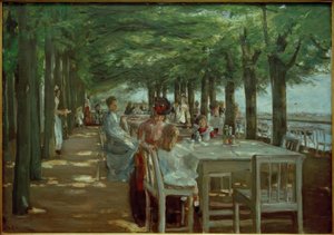 エルベ川沿いのNienstedtenにあるJacobレストランのテラス 作： Max Liebermann