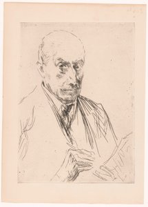 マックス・リーバーマンの自画像、ペンを手に 作： Max Liebermann