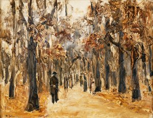数字で歩く秋の動物園;ベビーカーで秋のティーアガルテン、 作： Max Liebermann