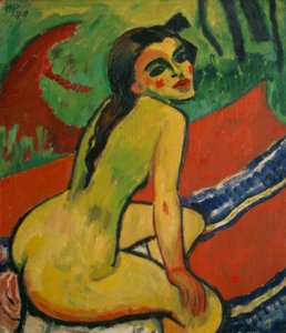 座っている女性のヌード 作： Max Pechstein