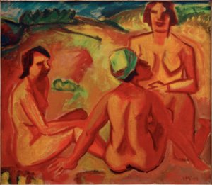 エンターテイメント、3人の女性 作： Max Pechstein