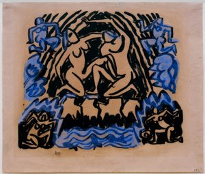 自然の中の女性のヌード 作： Max Pechstein