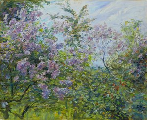ライラックの花 1921年頃（木・油彩） 作： Max Slevogt