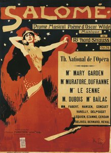 フランス、パリ、Richard Strauss (1864-1949)のオペラ「Salome」のポスター 作： Max Tilke