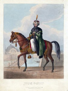 オスマン帝国のスルタン、マフムード2世(1785-1839)の肖像 - Oeuvre de M. Gauci (active 19th century) - 1829 - カラーリトグラフ - 26x20 - 個人蔵 作： Maxim Gauci