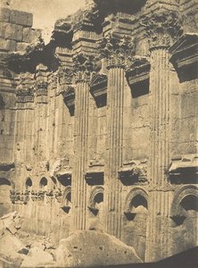 1850 年 9 月 15 日、バールベック ヘリオポリスにある木星神殿のナオスの列柱。