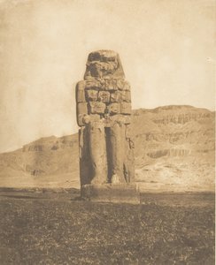 修復されたアメノフィス3世の巨像、テーベ ヴォーカル・スタチューまたはメムノンの巨像、1849-50年。 作： Maxime Du Camp