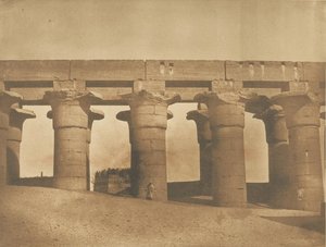 アメンヘテプ3世の宮殿の大列柱、ルクソール、テーベ、1849-50年。 作： Maxime Du Camp