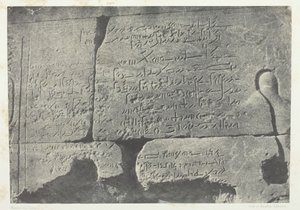 デモティックの碑文、ヌビアのフィロエにあるイシスの大神殿、184951 年、1852 年に印刷。 作： Maxime Du Camp