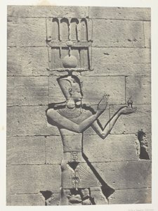 Kalabscheh、「神殿の後のファサードの彫刻」、ヌービー、アルバム「エジプト、ヌービー、パレスチナ、シリア」（1852年）より第91版