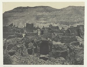 Medinet-Habou、パパの都市の遺跡、テーベ、184951年、1852年印刷。 作： Maxime Du Camp