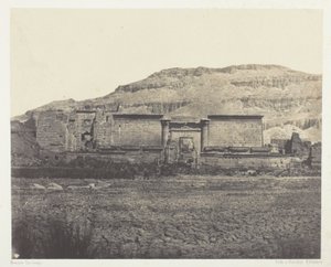 Medinet-Habou、Rines の一般的なビュー、テーベ 作： Maxime Du Camp