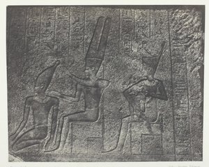 カルナック宮殿、花崗岩の聖域の外壁彫刻、テーベ、184951年、1852年印刷。
