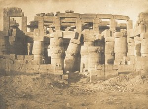 カルナック宮殿の多柱室の北側扉 1849-50年 作： Maxime Du Camp