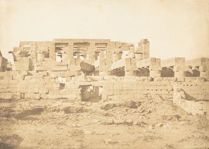 カルナック宮殿テーベの多柱室の南扉、1849-50年。 作： Maxime Du Camp