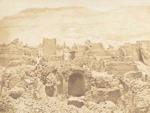 Medinet-Habu Thebes のキリスト教都市の遺跡、1849-50 年。