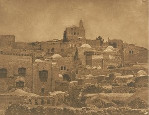 1850年8月、エル・メルーイエ・モスクとエルサレム近郊の眺め。 作： Maxime Du Camp